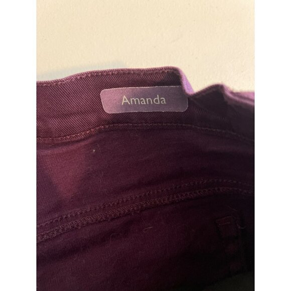 Gloria Vanderbilt Amanda Sz 14 Eggplant Purple Jeans Straight - Picture 10 of 11